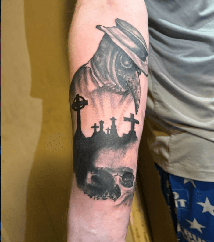 Greyscale sleeve detail